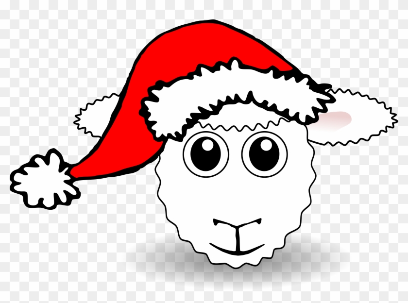 Sheep Face Cartoon With Santa Hat Scalable Vector Graphics - No Background Santa Hat #62800