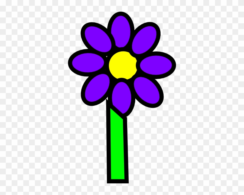 Flower With Stem Clip Art - Purple Flower With Stem Clipart #63040