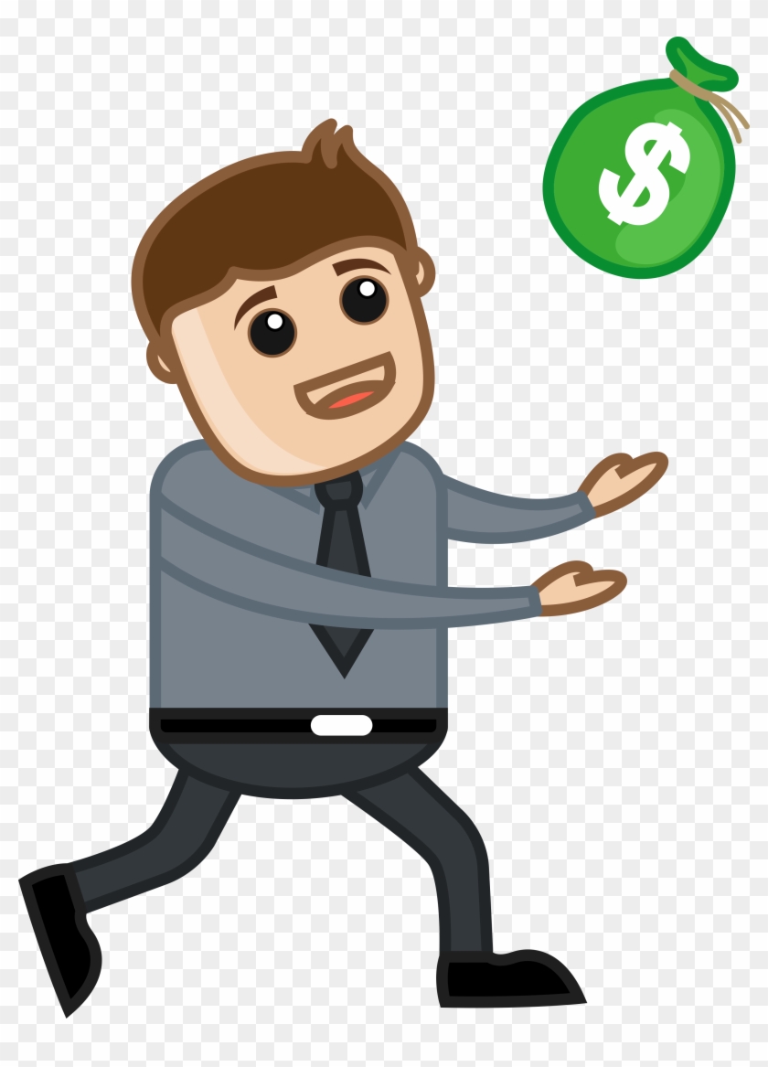 Man Running For Money Vector Illustration Fkz9acpd - Man With Money Vector #63432