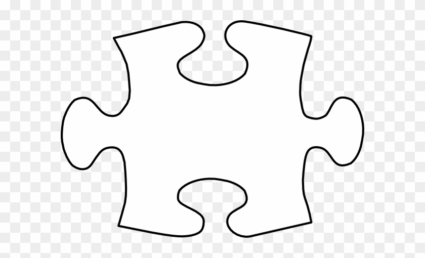 Jigsaw White Puzzle Piece Large Clip Art - Autism Puzzle Piece Vector #66614