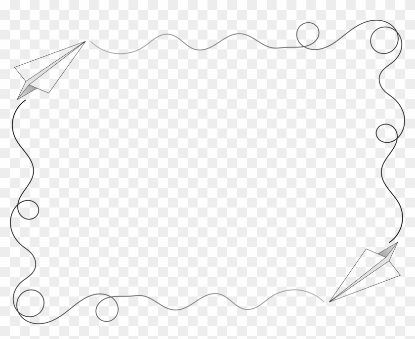 Paper Airplane Border By @arvin61r58, Paper Airplane - Line Art #67155