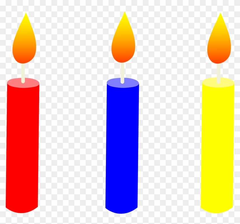 Clip Art Cake Candles Three Lit Birthday Free - Clip Art Birthday Candles #67341