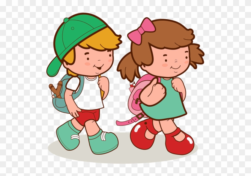 Hojas Decoradas - Boy And A Girl Going To School #386300