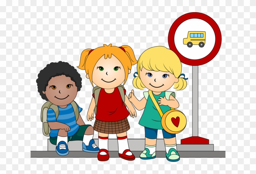 Kids Back To School Clipart - Clip Art Of Bus Stop #386826