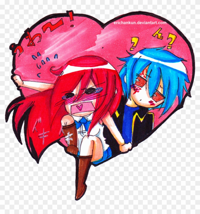 Fairy Tail - Fairy Tail Erza Et Jellal Chibi #387636