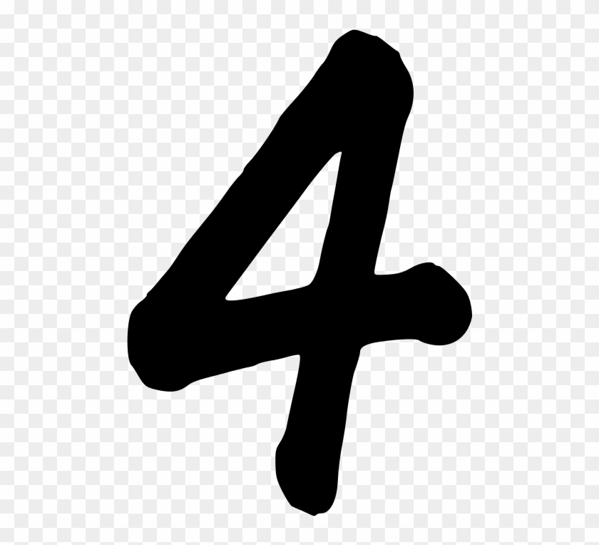 Number 4 Clipart Free Clipart Number 4 Jonphillips - Handwritten Image Black Number Png #387865