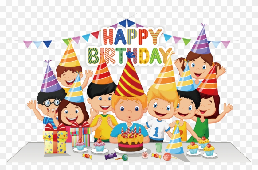Birthday Cake Party Cartoon - Happy Birthday Family Cartoon #389637
