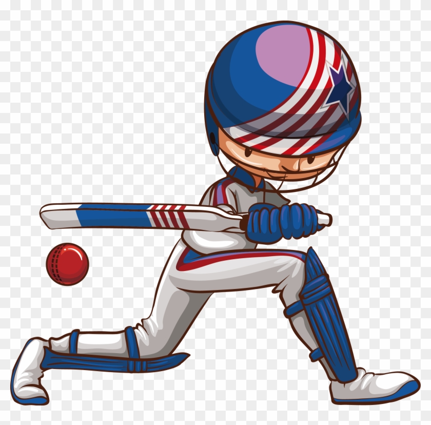 Cricket Drawing Royalty-free Illustration - Boy Cricket Play Clipart #390530