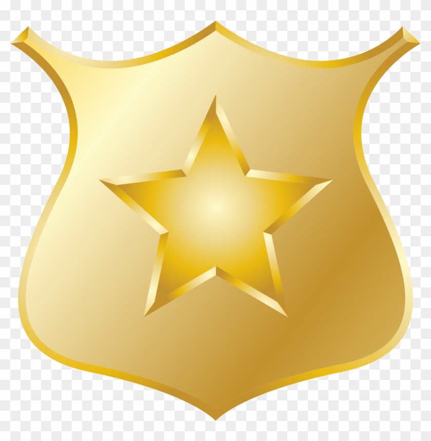 Clipart Gold Police Badge - Police Badge Clipart Png #390943