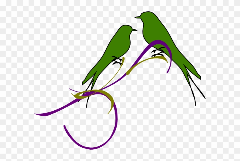 Love Birds On Branch Clip Art Download - Clip Art #391113