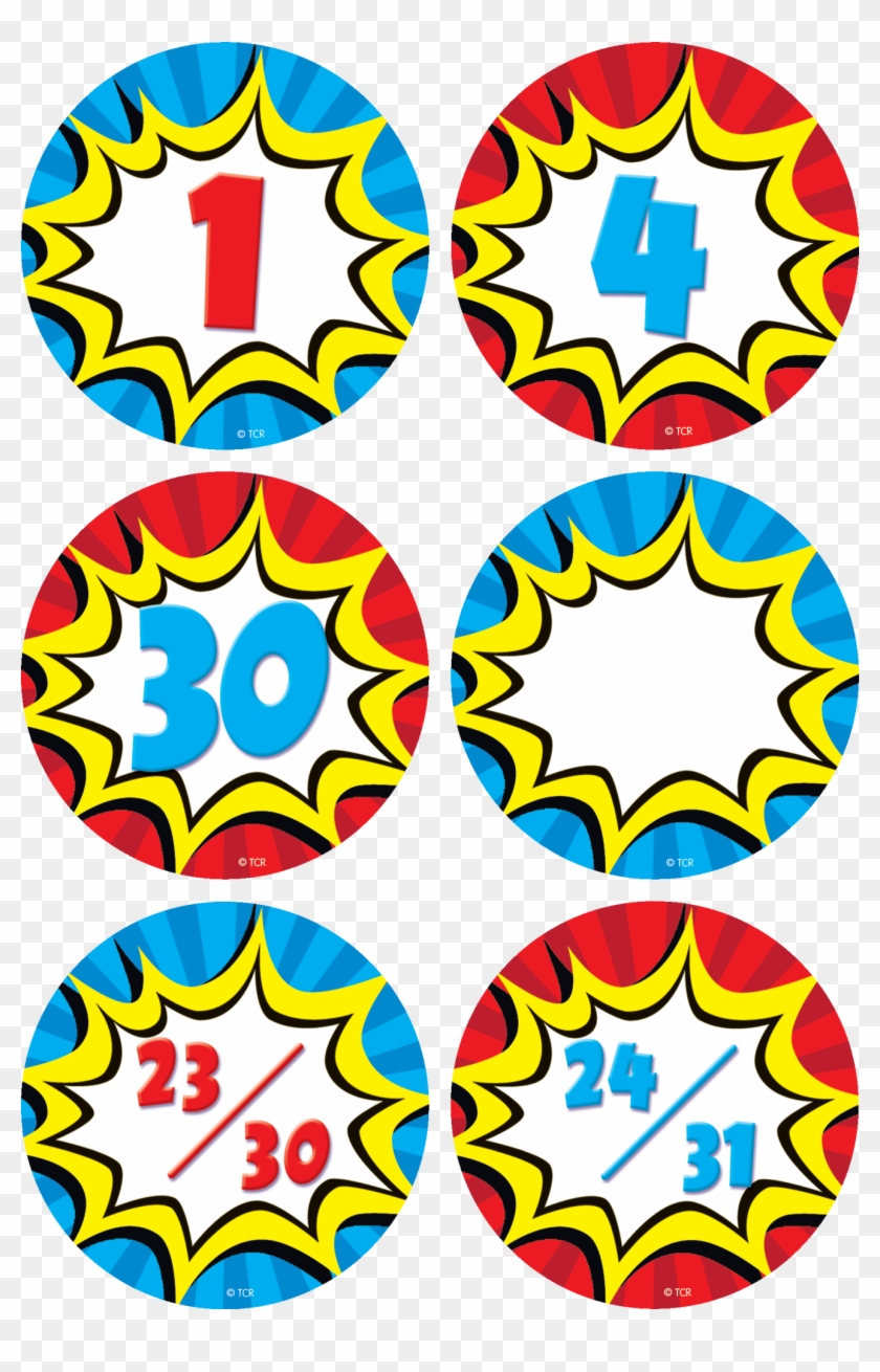 Tcr 5589 Calendar Days Superhero - Superhero Calendar Numbers #391433