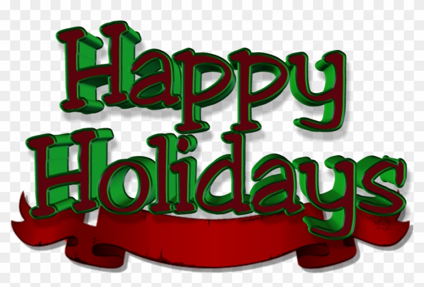 Share This Image - Happy Holidays Red And Green #391725