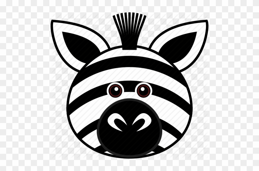 Animal Cartoon Cute Face Head Wild Zebra Icon Search - Zebra Face Coloring Page #392291
