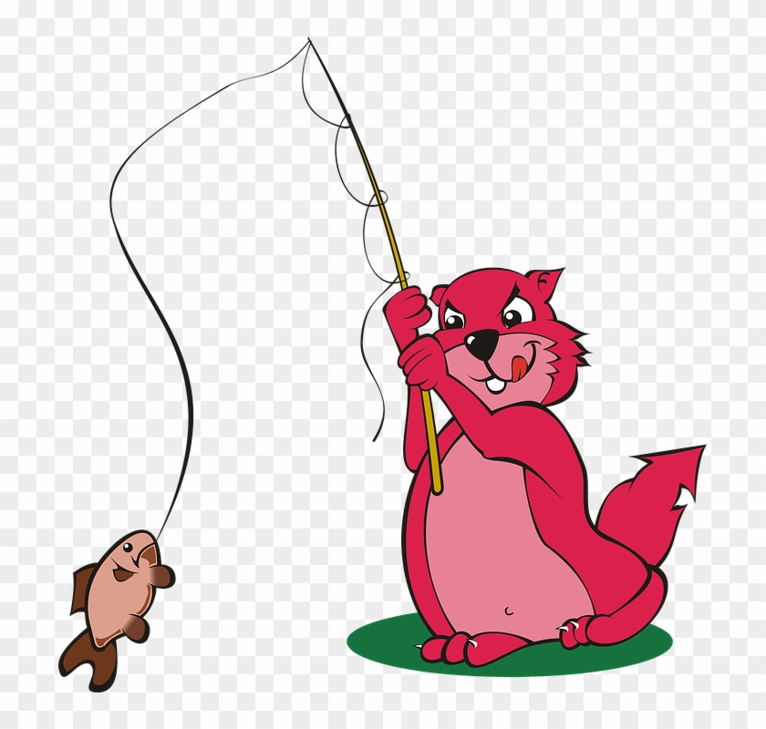 Marmot, Mammal, Rodent, Red, Pink, Fish, Fishing, Adobe - Mammal #394022