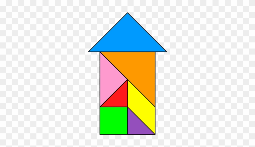 Tangram Beach Hut - Tangram Puzzle Of Hut #395493
