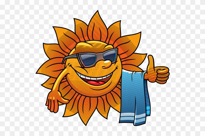 Happy Tropical Sun On A Beach Vacation - Beach Vacation Cartoons #395641