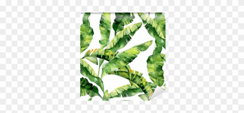 Seamless Watercolor Illustration Of Tropical Leaves, - Papel De Parede Folhas #397145