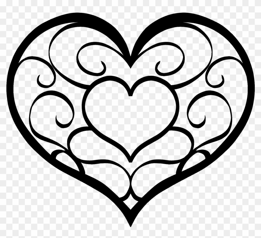 Black And White Heart Clip Art - Clip Art #397341