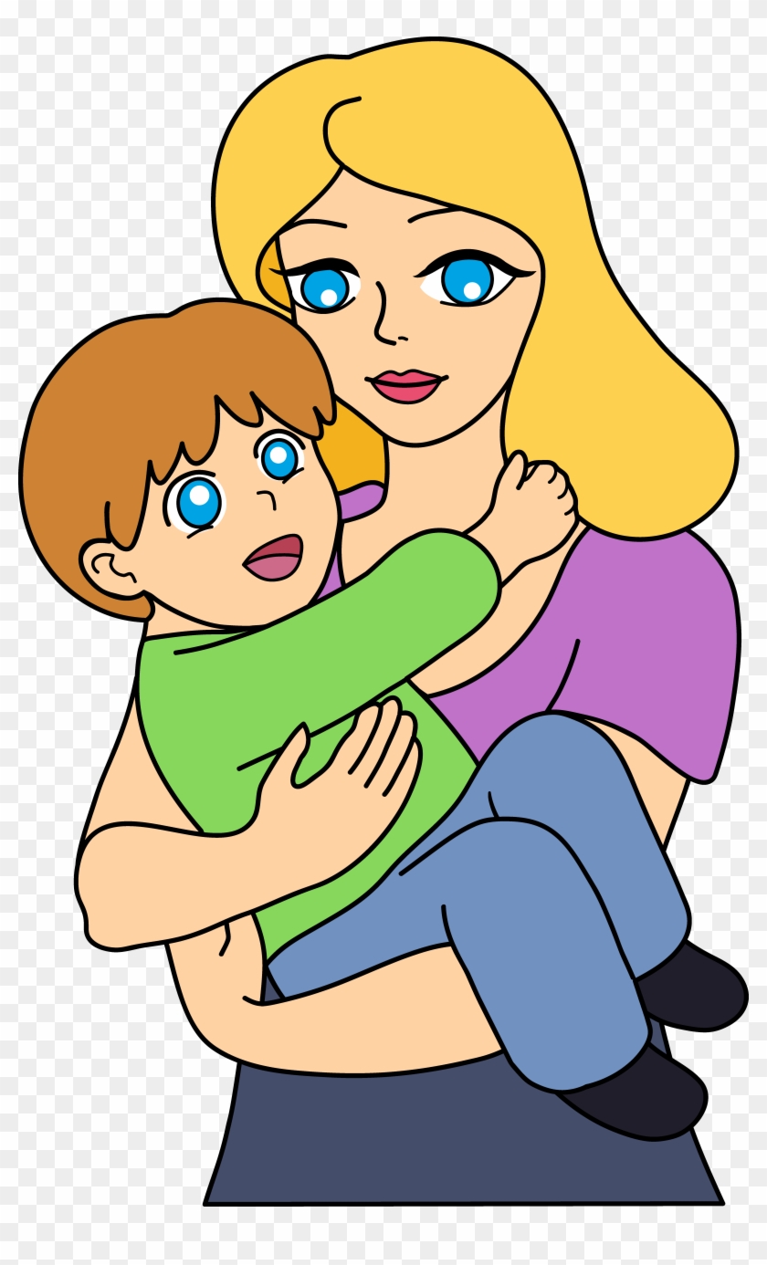 Mom Hugging Son Clipart - Mother Pictures Clip Art #398020