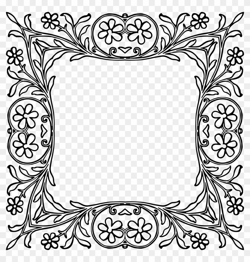 Flowery Vintage Frame - Marco De Foto Vintage Vector Png #398614