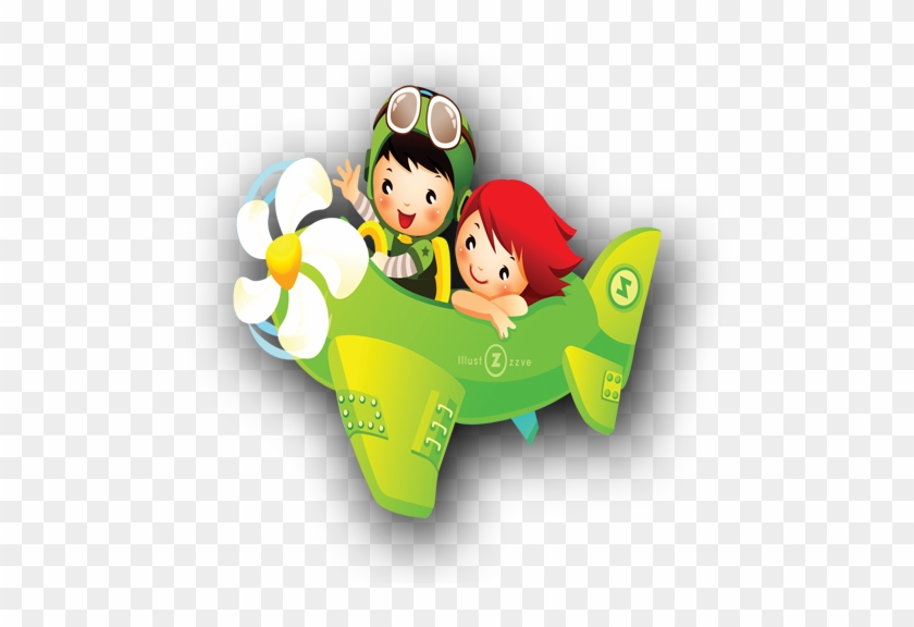 Airplane Child Cartoon - Airplane Child Cartoon #398674