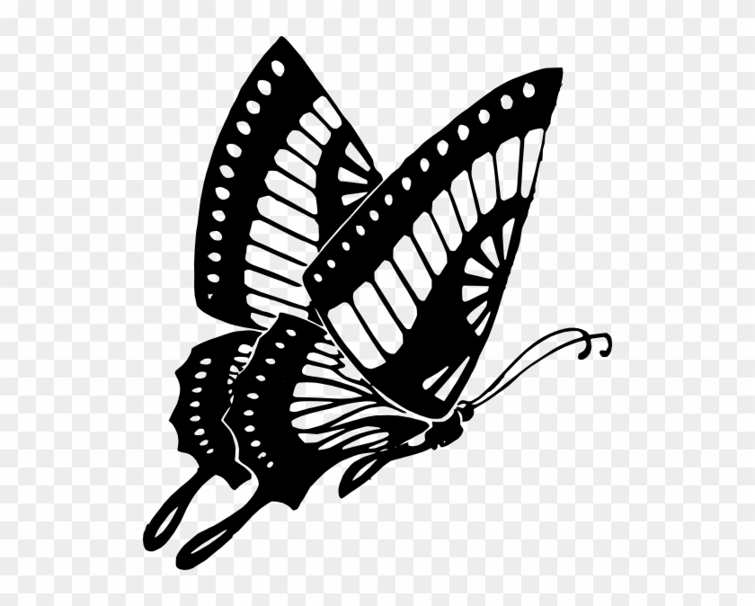 Butterfly Cartoon Clip Art Black And White - Butterfly Clipart Black And White #399174