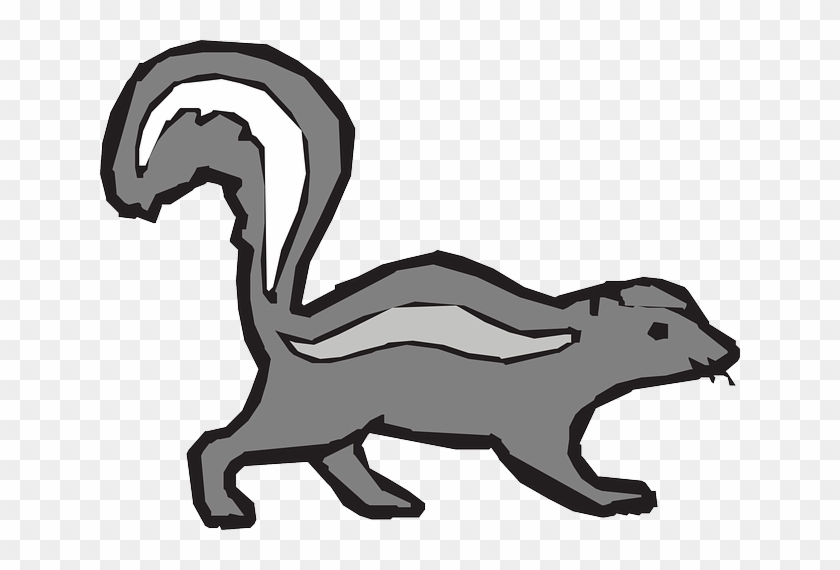 Simple Gray Skunk Clip Art At Clker Com Vector Clip - Draw A Striped Skunk #399183
