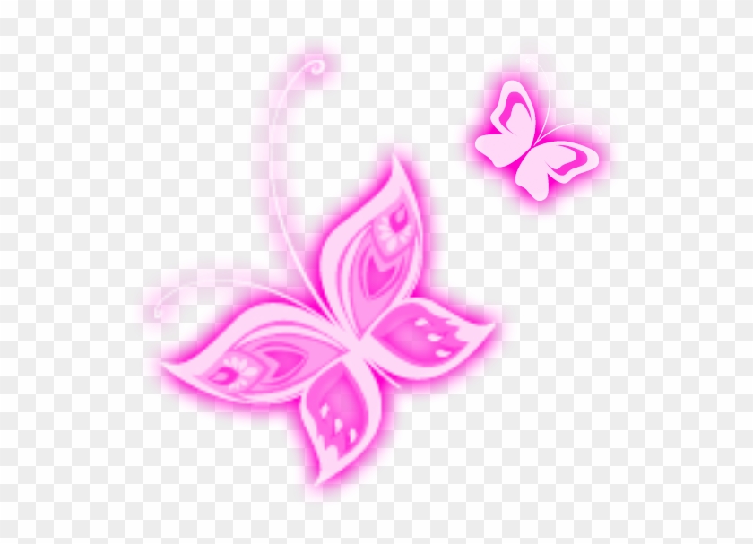 Neon Clipart Butterfly - Pink Butterfly Transparent Background #399291