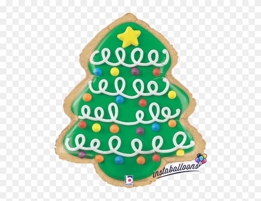 25" Foil Shape Balloon Christmas Tree Cookie - Mylar #400988