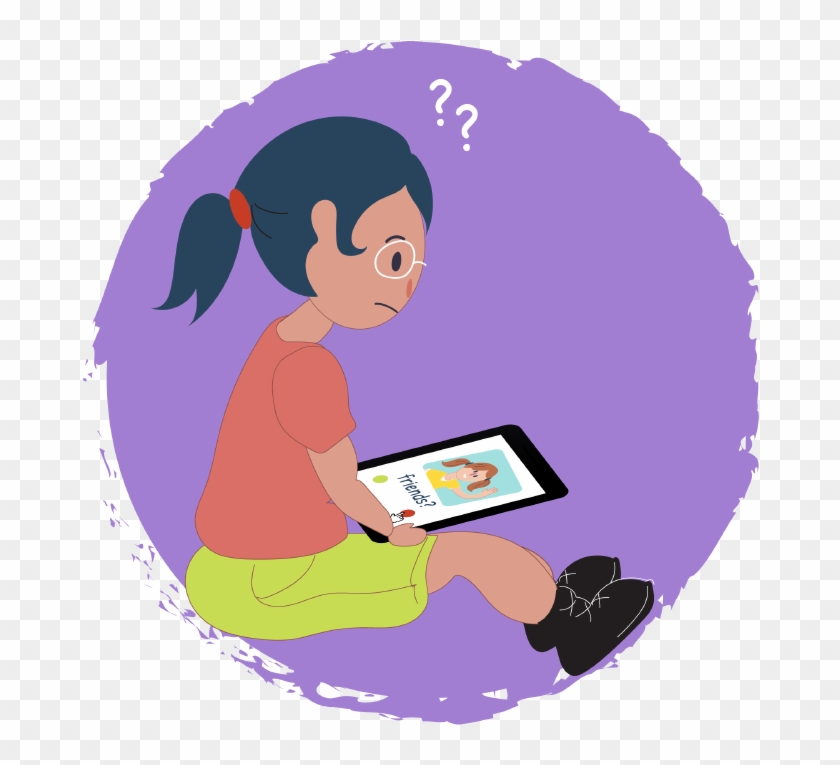 Girl Looking At Friend Request From Stranger On Tablet - Being Safe On The Internet #401004