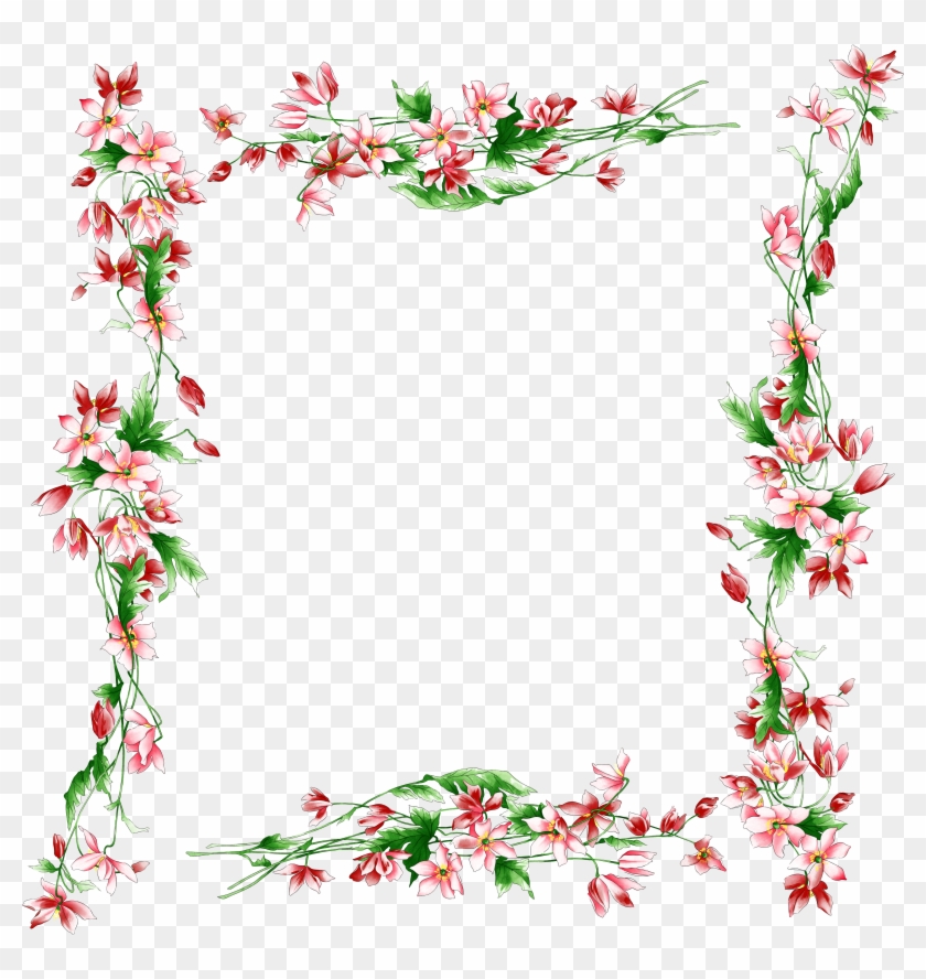 Border Flowers Rose Clip Art - Floral Border Clip Art #401649