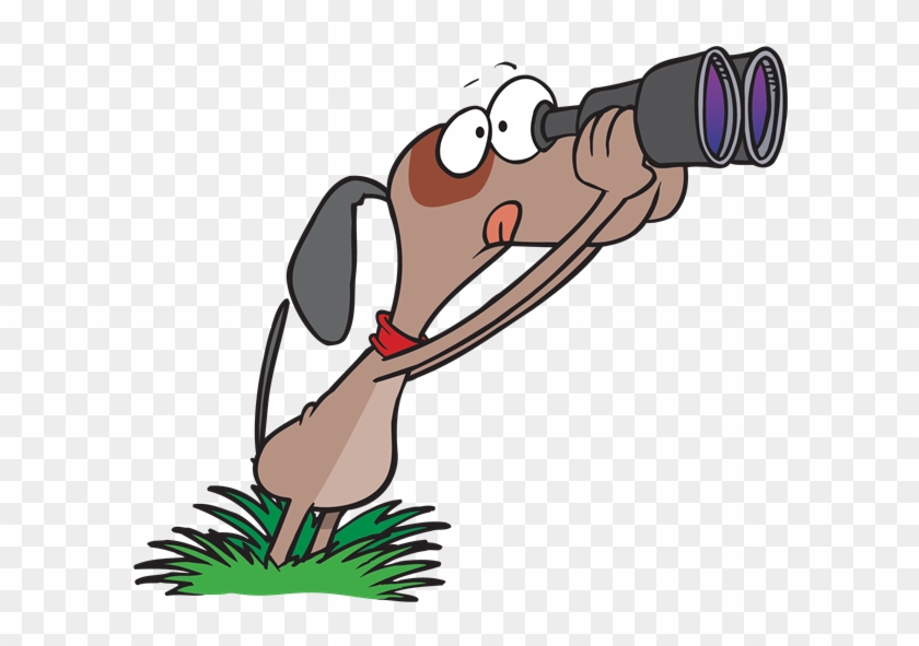 Dog Looking Through A Pair Of Binoculars - Looking Ahead Clip Art #402491