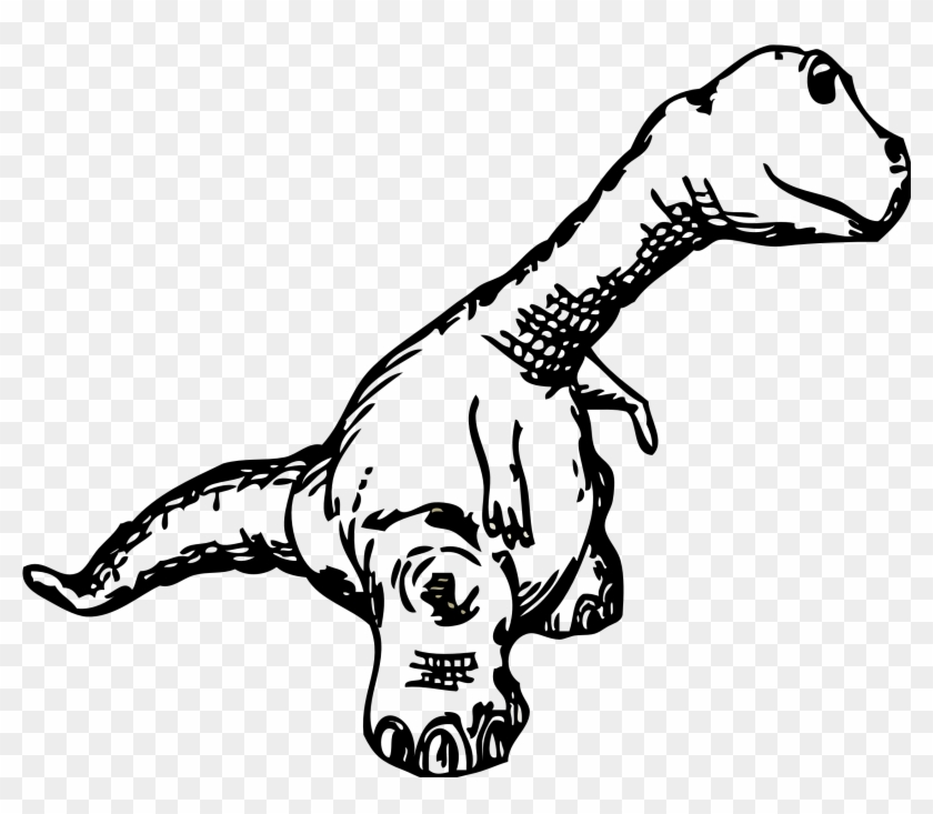 Black And White Dinosaur Clipart - Dinosaur Black And White Transparent #403078