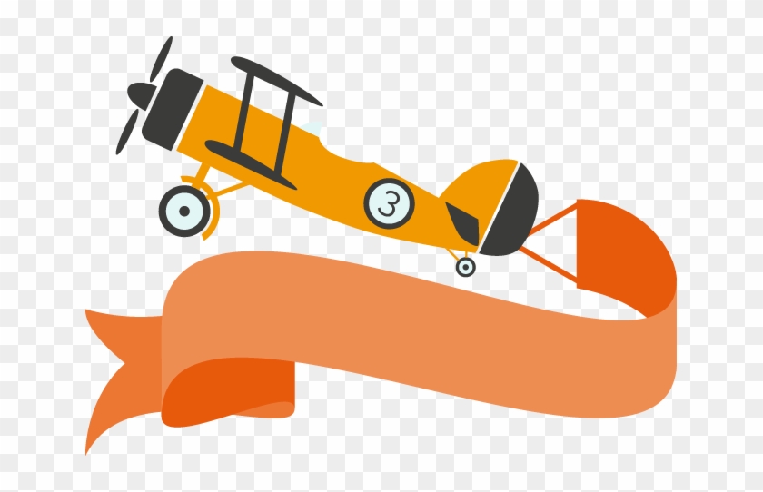 Airplane Euclidean Vector Banner - Avião Com Faixa Png #403091