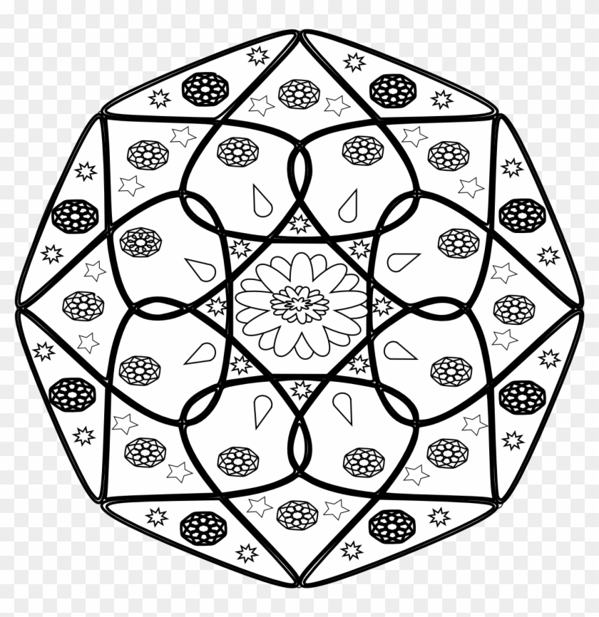 Mandala Black White Line Art Flag Scalable Vector Graphics - Mandela Art White And Black #403330