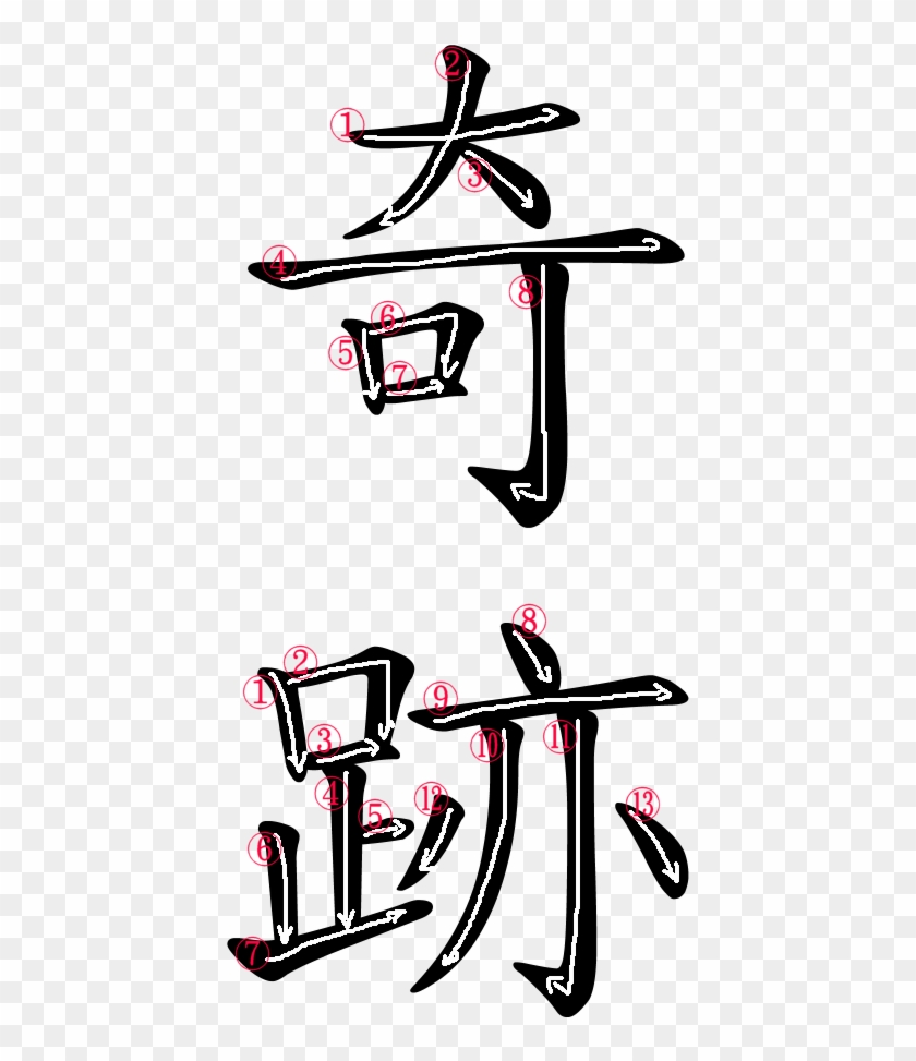 Stroke Order For 奇跡 - Stroke Order For 奇跡 #404472