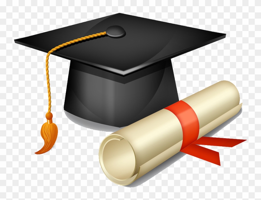 Square Academic Cap Graduation Ceremony Hat Clip Art - Graduation Cap And Diploma Png #406539