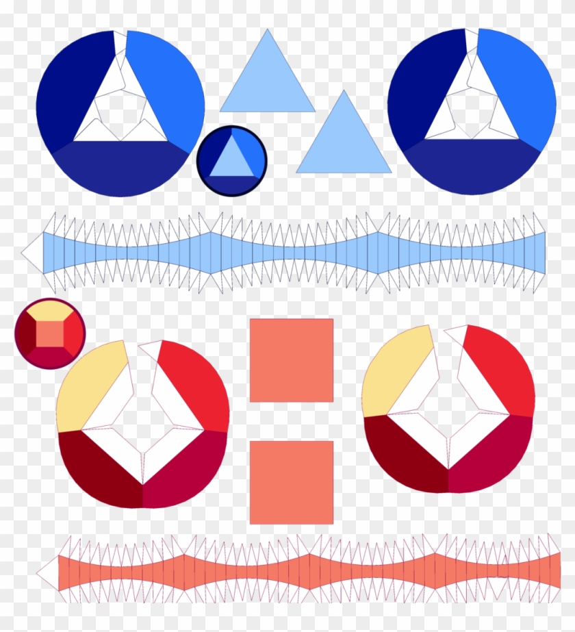 Ruby And Sapphire Papercraft Templates By Portadorx - Steven Universe Pearl Gem Papercraft #406638