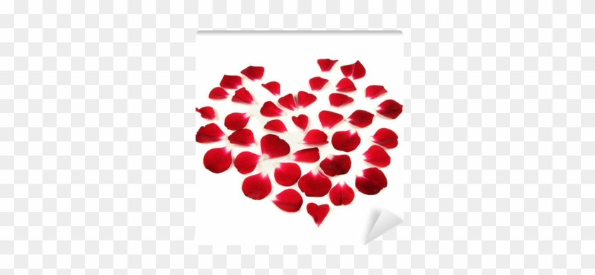 Heart Shape Made Of Red Rose Petals Wall Mural • Pixers® - Heart #406724