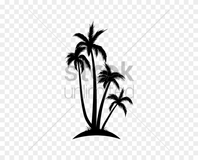 Silhouette Of Coconut Tree Vector Image - Silhouette #407004