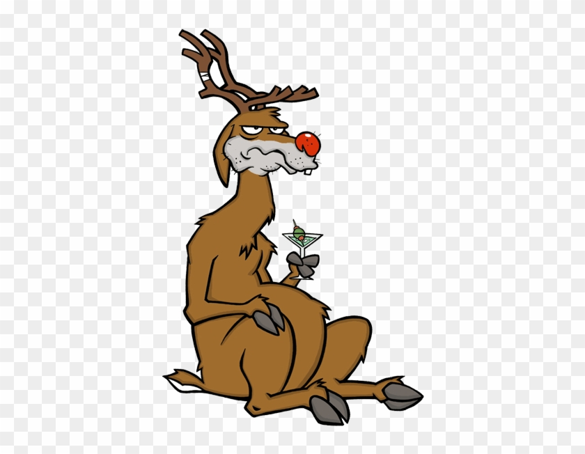 Randolf The Alcoholic Reindeer - Cartoon #407466