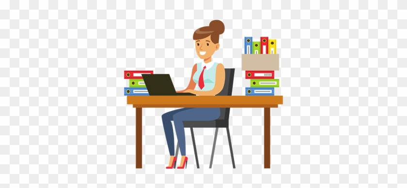 Highly Qualified Coding Specialists - Person Working At Desk Cartoon #408449