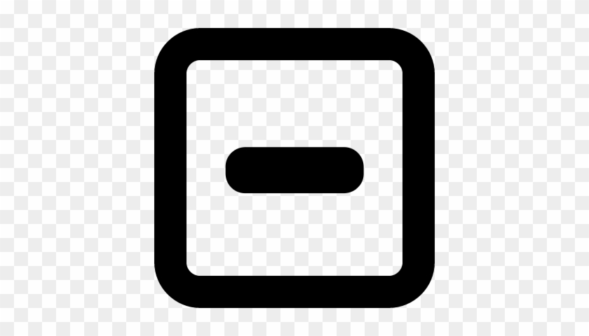 Minus In Square Outlined Interface Button Vector - Math Symbols Black And White Png #408733