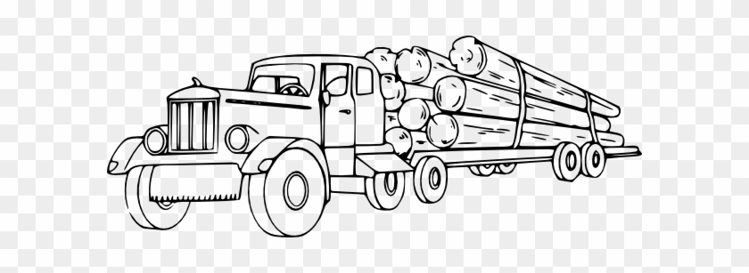 Logging Truck Clipart - Log Truck Coloring Page #409521