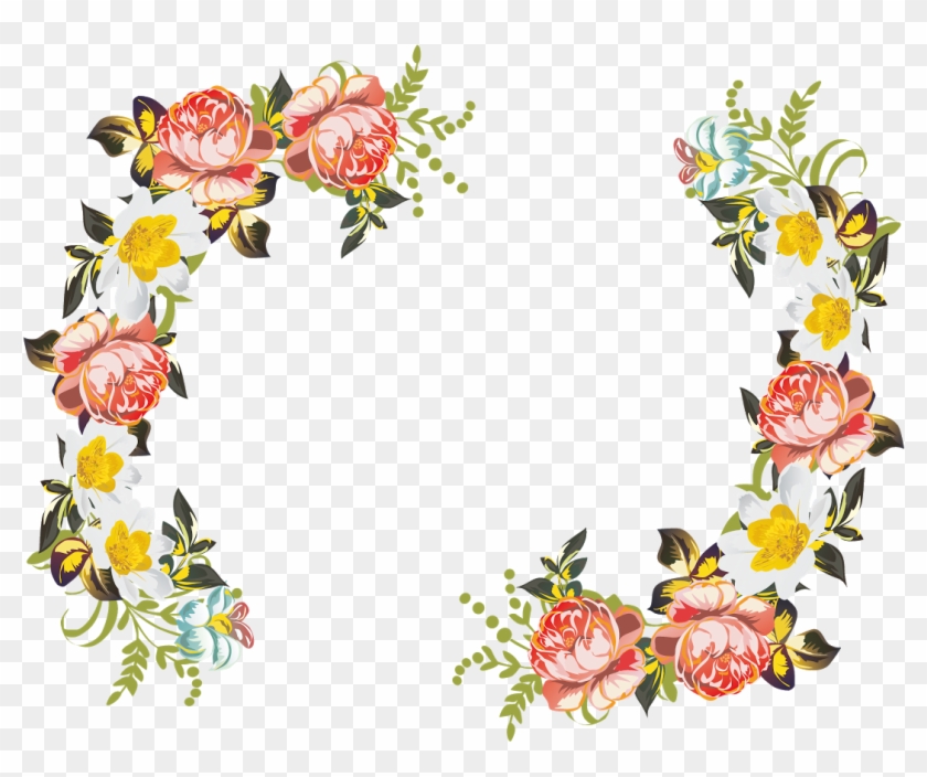 Como La Miel De Abejasmil Flores - Corner Floral Pattern Vector #409726