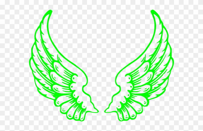 Lime Green Wings Clip Art At Clker - Angel Wings Coloring Pages #409916