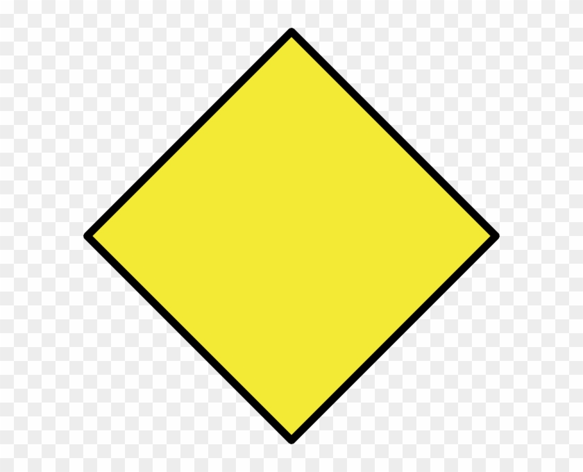 Diamond Clipart Rhombus - Blank Yellow Warning Sign #409972