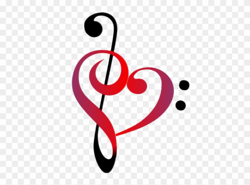 Image Clipart Musique - Treble Clef Bass Clef Heart #410381