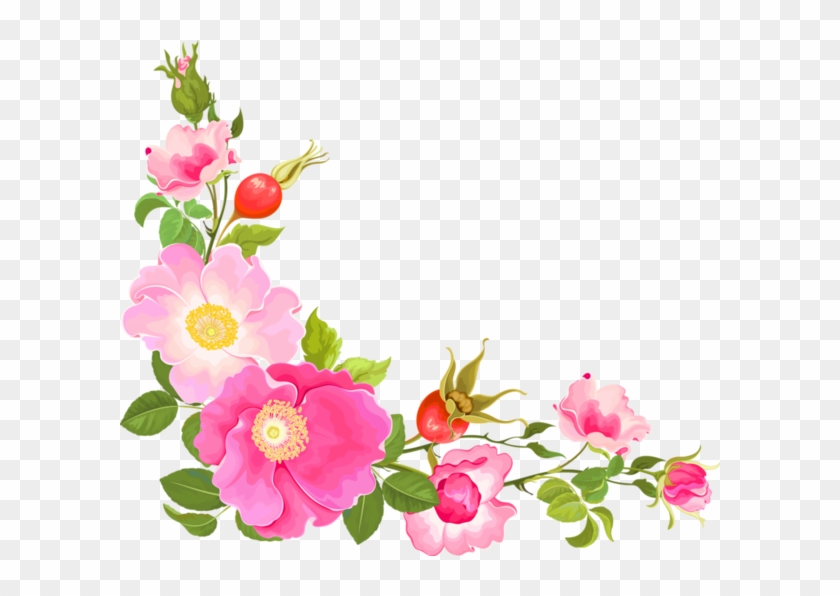 Clipart Gratuit Bordure Fleurs - Flower Corners #411485