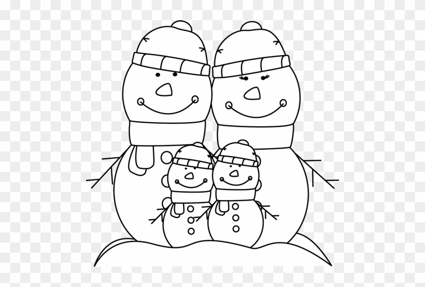 Black And White Snowman Family - My Cute Graphics Family Black And White #414146